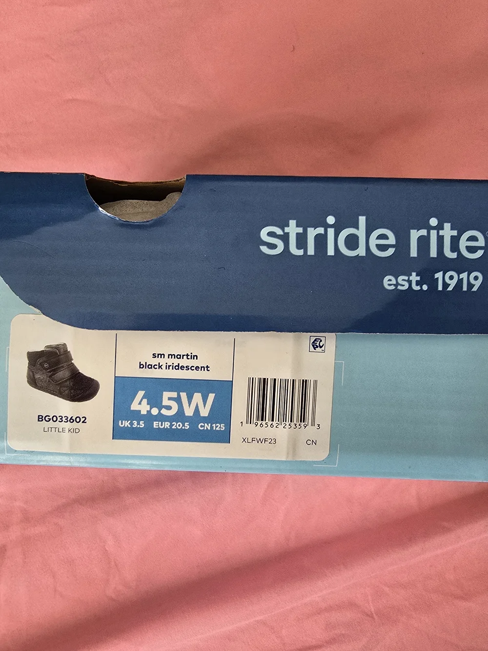 Stride Rite Black Glitter Hook-and-Loop Baby Boots Sneakers